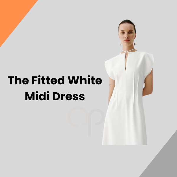 The Fitted White Midi Dress